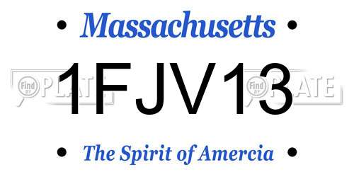 1FJV13 Massachusetts License Plate
