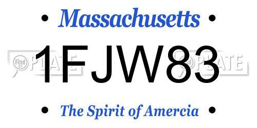 1FJW83 Massachusetts License Plate