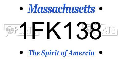 1FK138 Massachusetts License Plate
