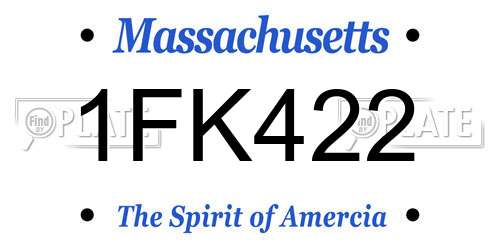 1FK422 Massachusetts License Plate