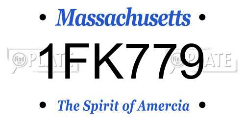 1FK779 Massachusetts License Plate