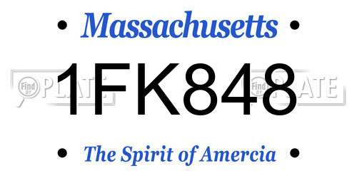 1FK848 Massachusetts License Plate
