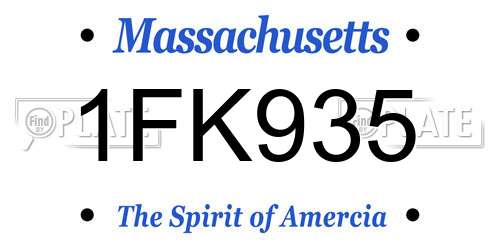 1FK935 Massachusetts License Plate