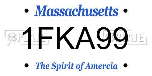 1FKA99 Massachusetts License Plate