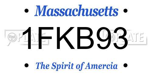 1FKB93 Massachusetts License Plate