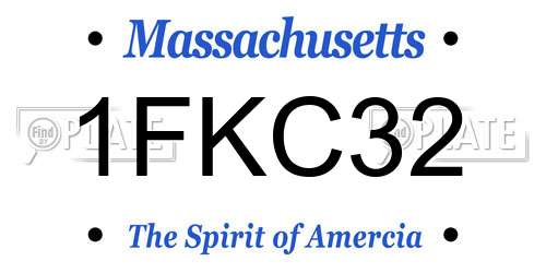 1FKC32 Massachusetts License Plate