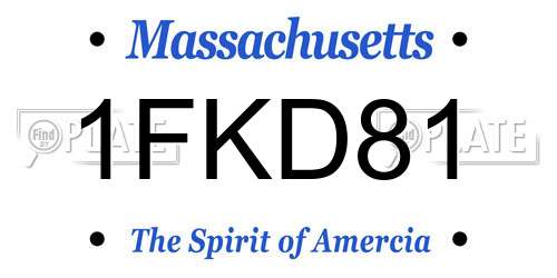 1FKD81 Massachusetts License Plate