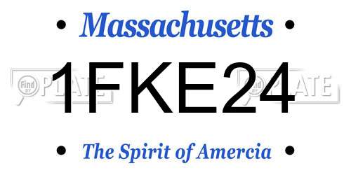 1FKE24 Massachusetts License Plate