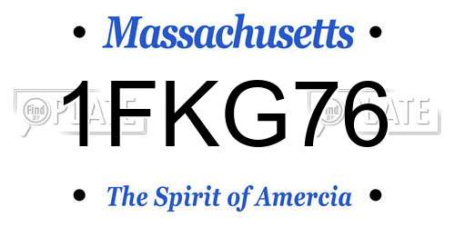 1FKG76 Massachusetts License Plate