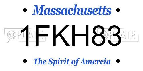 1FKH83 Massachusetts License Plate