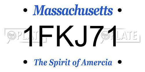 1FKJ71 Massachusetts License Plate