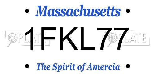 1FKL77 Massachusetts License Plate