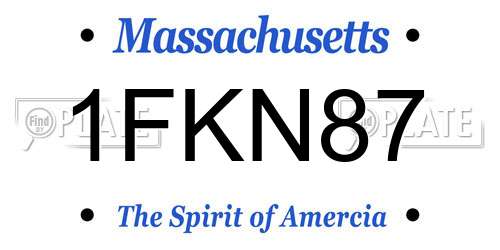 1FKN87 Massachusetts License Plate