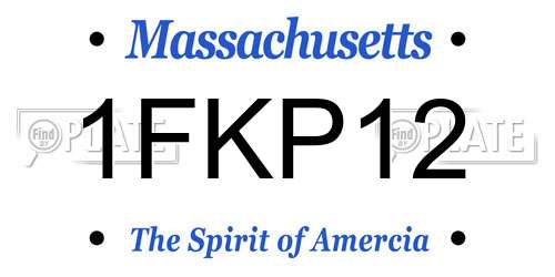 1FKP12 Massachusetts License Plate