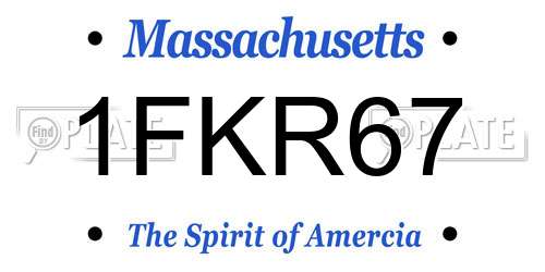 1FKR67 Massachusetts License Plate