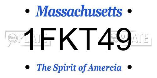 1FKT49 Massachusetts License Plate