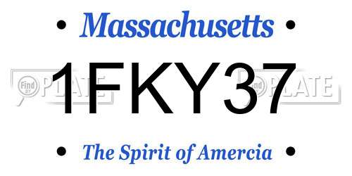 1FKY37 Massachusetts License Plate