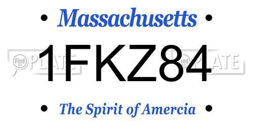 1FKZ84 Massachusetts License Plate