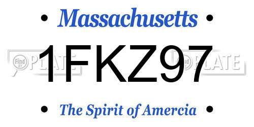 1FKZ97 Massachusetts License Plate