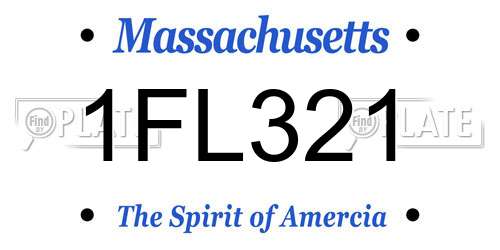 1FL321 Massachusetts License Plate