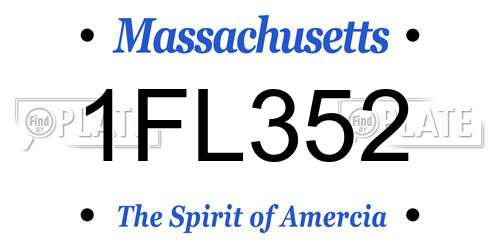 1FL352 Massachusetts License Plate