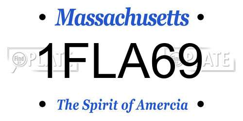 1FLA69 Massachusetts License Plate