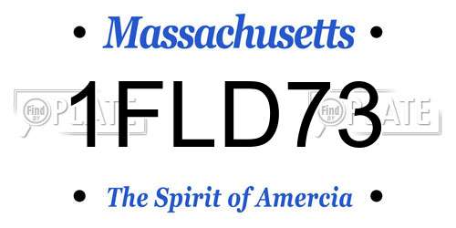 1FLD73 Massachusetts License Plate