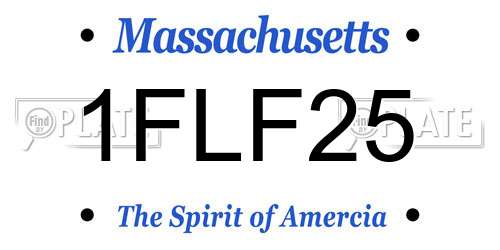 1FLF25 Massachusetts License Plate