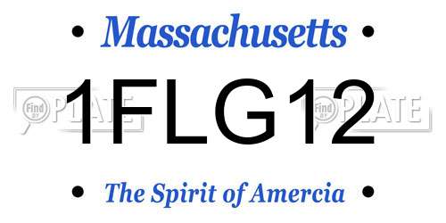 1FLG12 Massachusetts License Plate