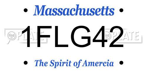 1FLG42 Massachusetts License Plate