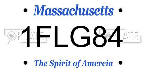 1FLG84 Massachusetts License Plate