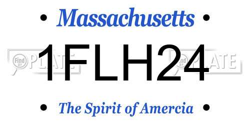1FLH24 Massachusetts License Plate