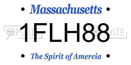 1FLH88 Massachusetts License Plate