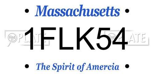 1FLK54 Massachusetts License Plate