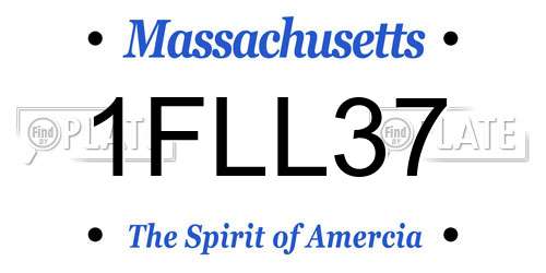1FLL37 Massachusetts License Plate