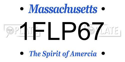 1FLP67 Massachusetts License Plate