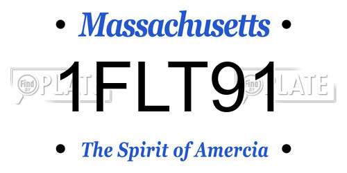 1FLT91 Massachusetts License Plate
