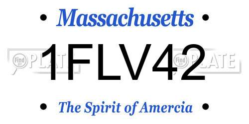 1FLV42 Massachusetts License Plate