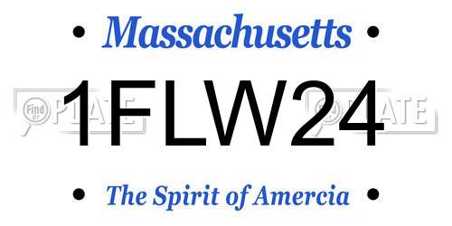 1FLW24 Massachusetts License Plate