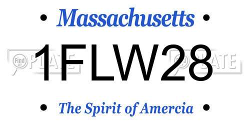 1FLW28 Massachusetts License Plate