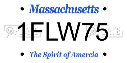 1FLW75 Massachusetts License Plate