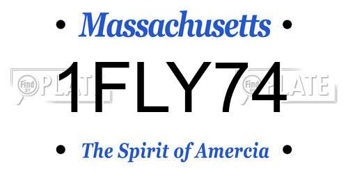 1FLY74 Massachusetts License Plate