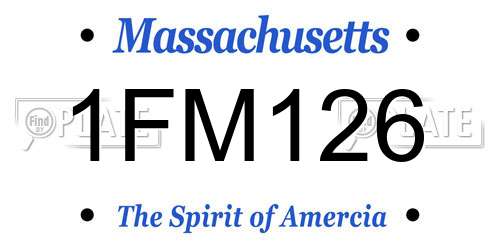 1FM126 Massachusetts License Plate
