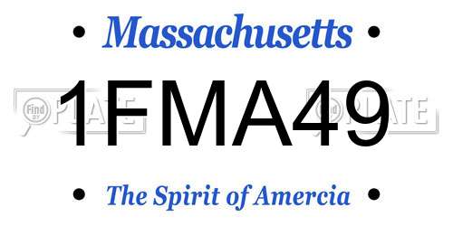 1FMA49 Massachusetts License Plate