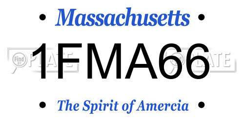 1FMA66 Massachusetts License Plate