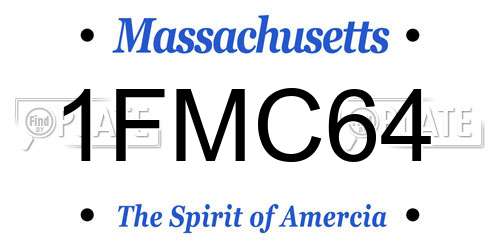 1FMC64 Massachusetts License Plate