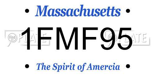 1FMF95 Massachusetts License Plate