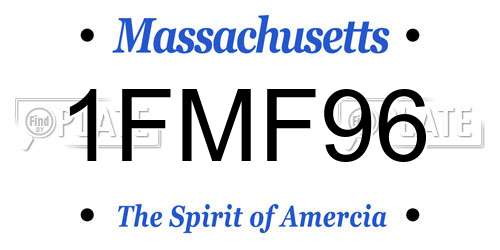 1FMF96 Massachusetts License Plate