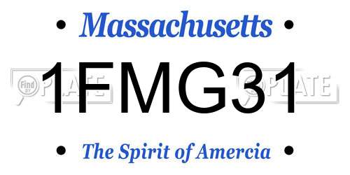 1FMG31 Massachusetts License Plate