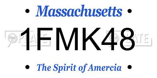 1FMK48 Massachusetts License Plate